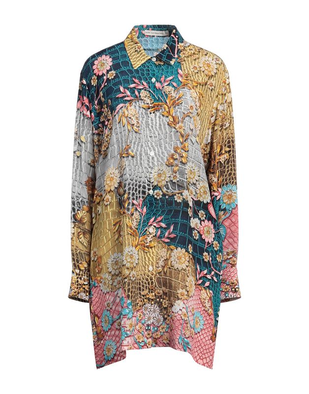 Блузка MARY KATRANTZOU Шелк Петроль