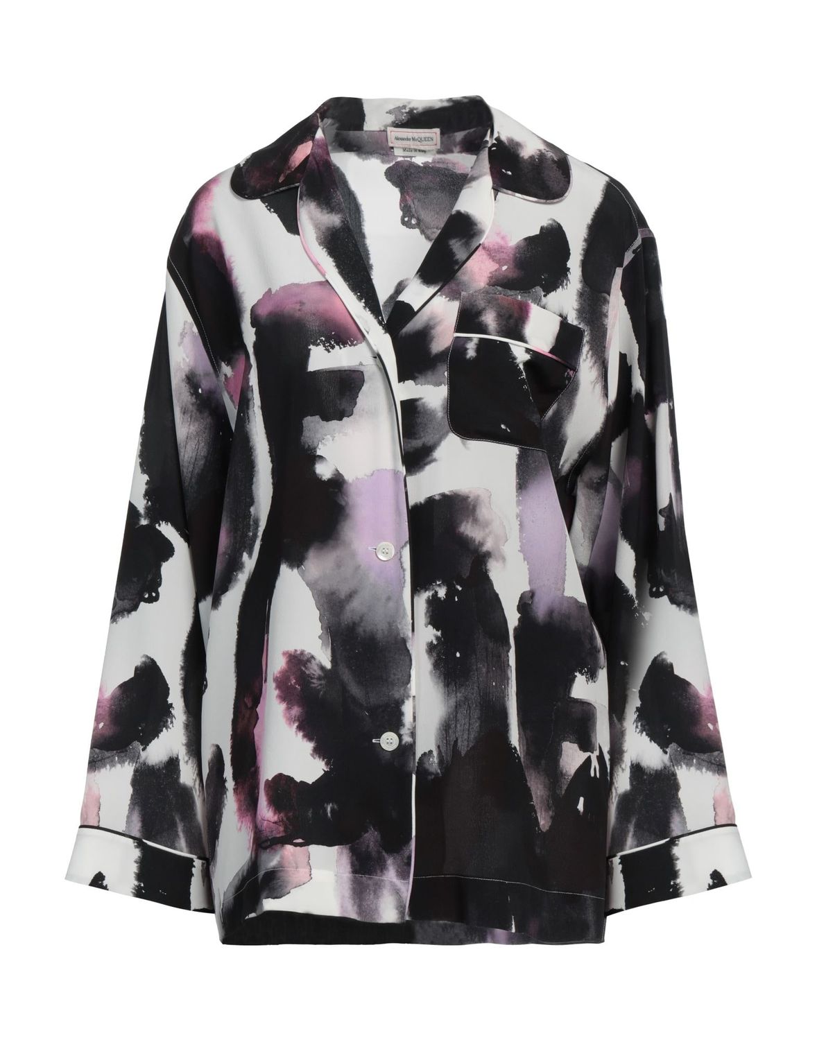 Рубашка ALEXANDER MCQUEEN Шелк Чёрный