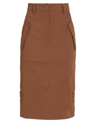 Юбка миди ALBERTA FERRETTI Хлопок Верблюжий