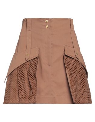 Мини юбка ALBERTA FERRETTI Хлопок Коричневый