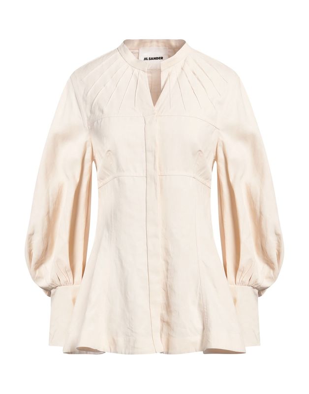 Льняная рубашка JIL SANDER Лен Слоновая кость