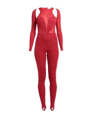 Брючный комбинезон ALEXANDER MCQUEEN Шелк Красный
