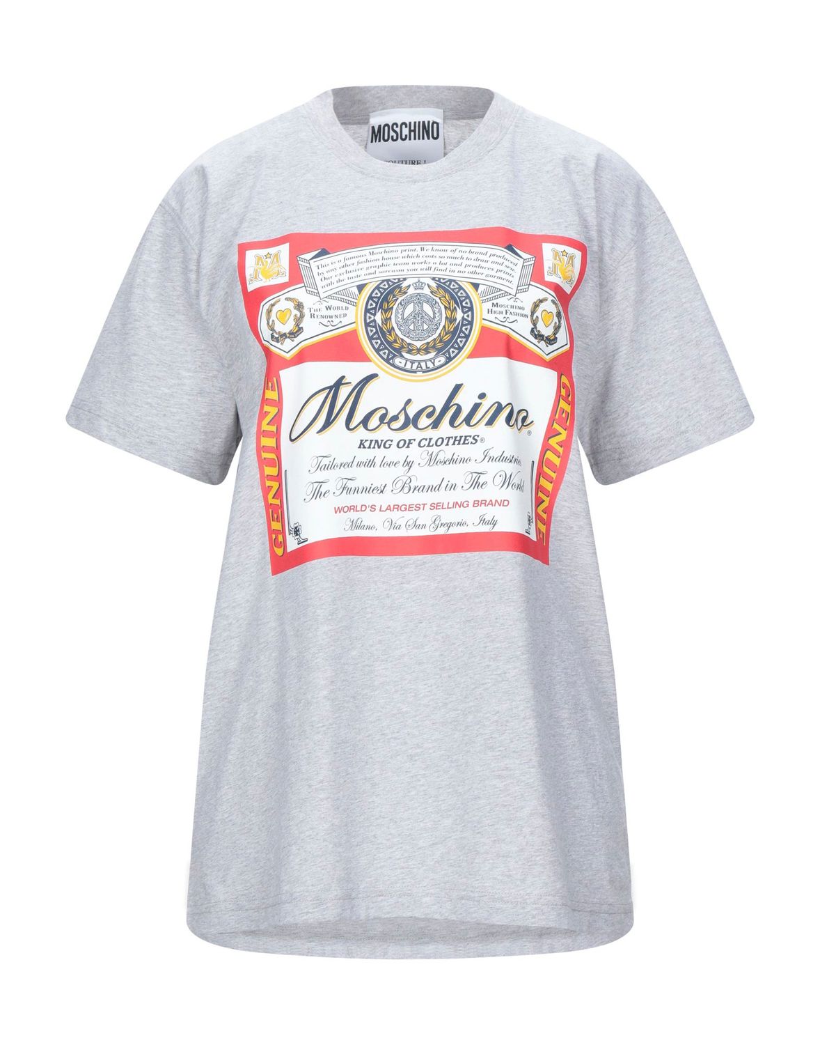 Футболка MOSCHINO Хлопок Светло-серый