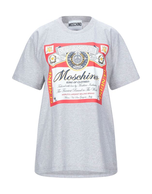 Футболка MOSCHINO Хлопок Светло-серый