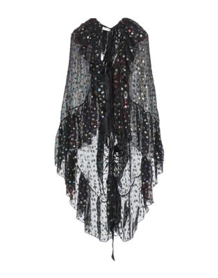 Пончо SAINT LAURENT Шелк Чёрный