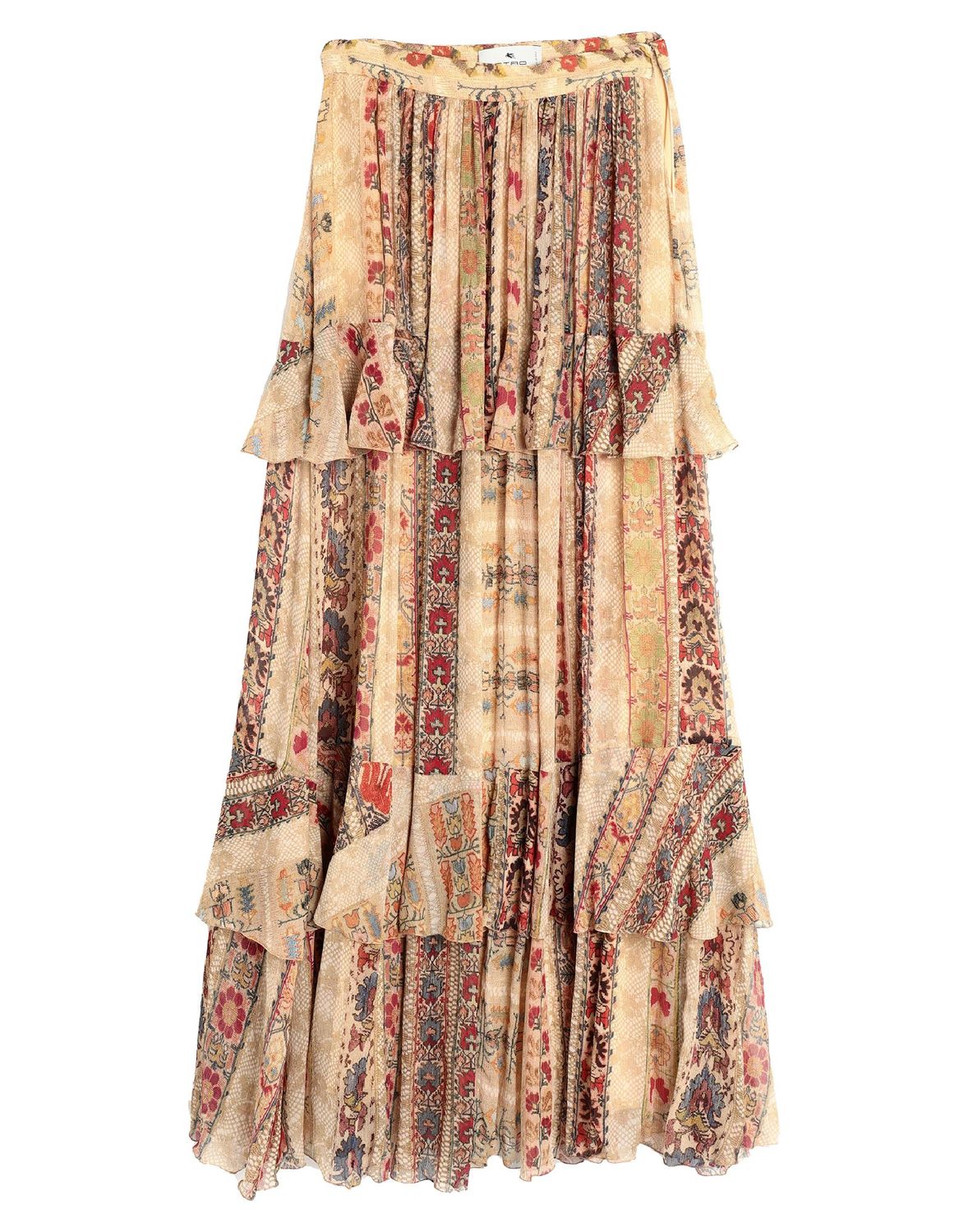 Длинная юбка ETRO Шелк Бежевый
