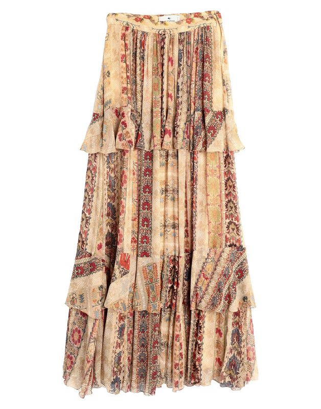 Длинная юбка ETRO Шелк Бежевый
