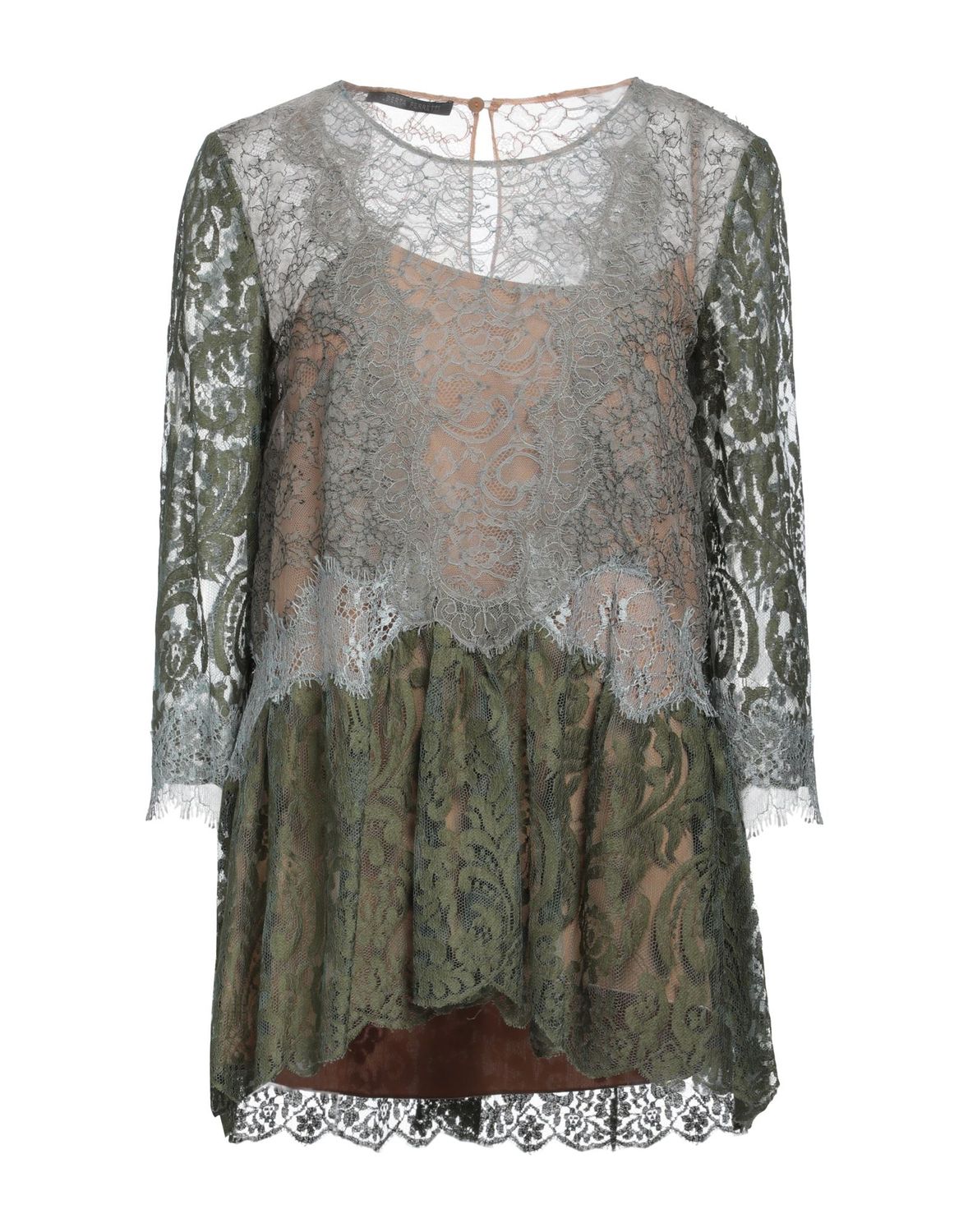 Топ ALBERTA FERRETTI Хлопок Серый