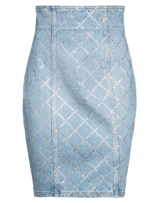 Джинсовая юбка BALMAIN Хлопок Синий
