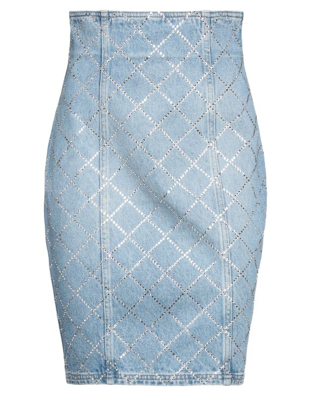 Джинсовая юбка BALMAIN Хлопок Синий