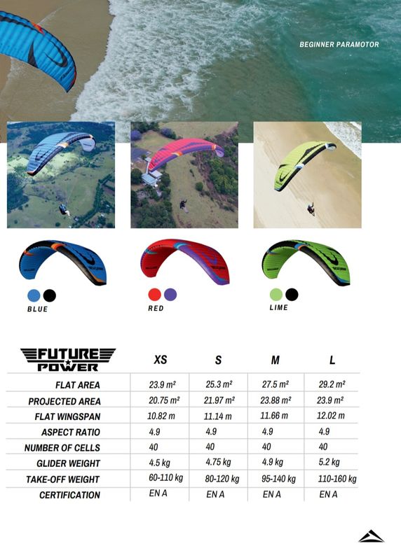 Flow Future Power parapente EN A iniciación detalle