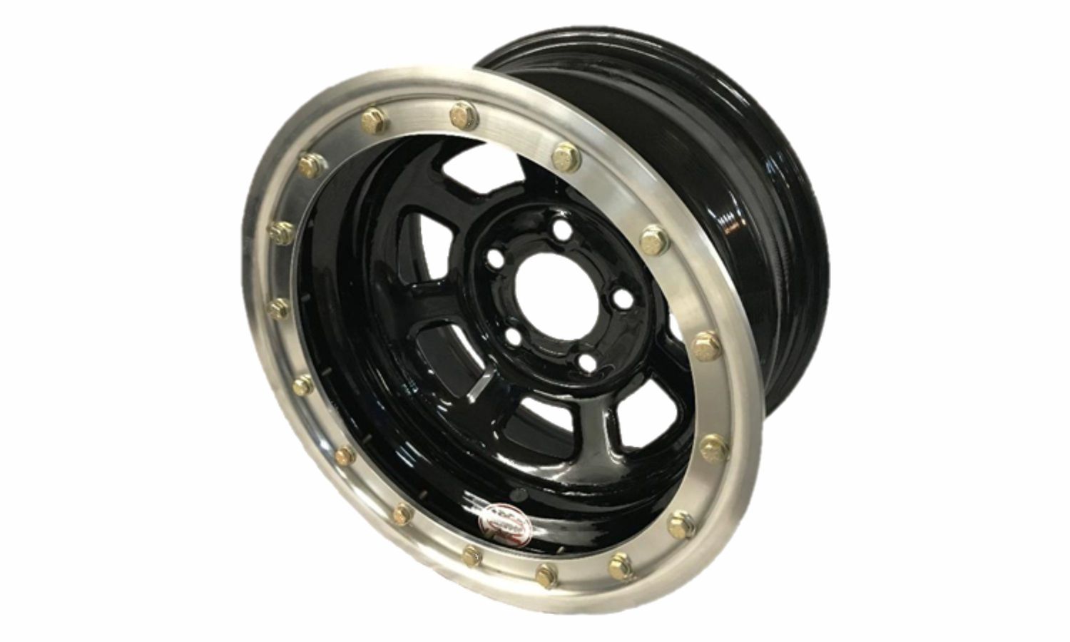 Dirt Ultralight Stock Car Series 15&quot; x 10&quot;- 3&quot; Backspace Beadlock 5on5&quot; Steel Racing Wheel- Black