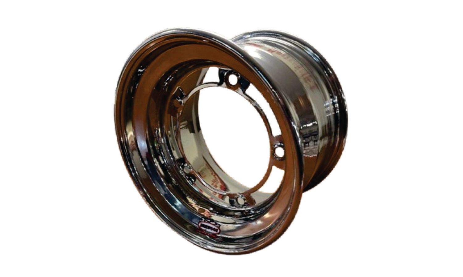 Asphalt Ultralight Series 15&quot; x 10&quot;- 7&quot; Backspace Wide 5 Steel Racing Wheel- Powder Coat Chrome