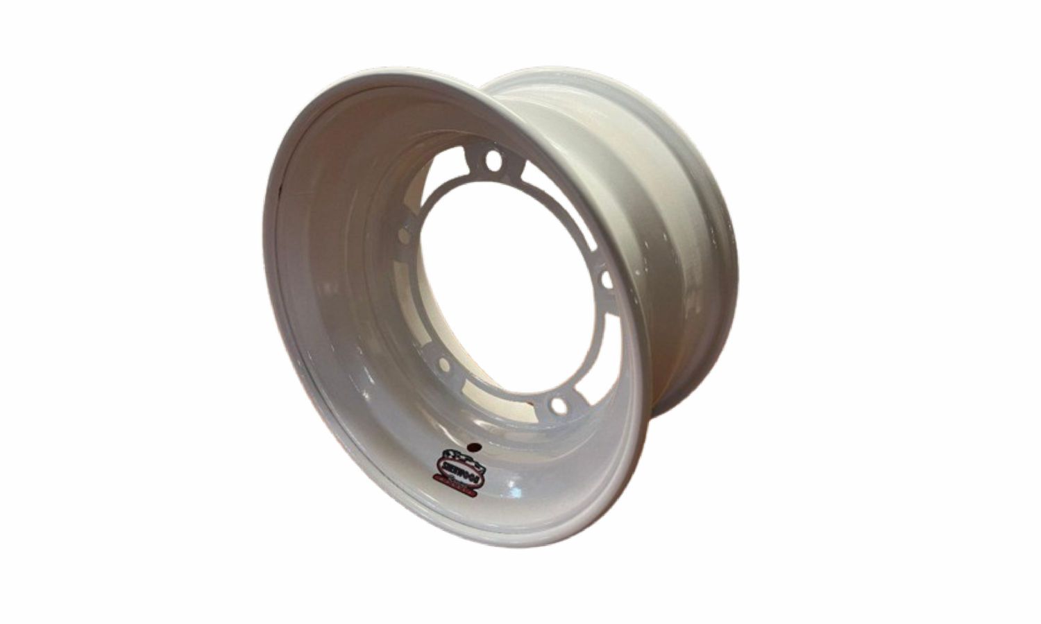 Asphalt Ultralight Series 15&quot; x 8&quot;- 4&quot; Backspace Wide 5 Steel Racing Wheel- White