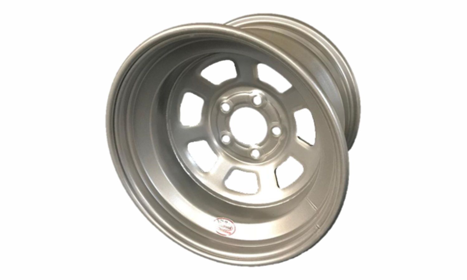 Asphalt Ultralight Stock Car Series 15" x 8"- 3" Backspace 5on5" Steel Racing Wheel- Silver
