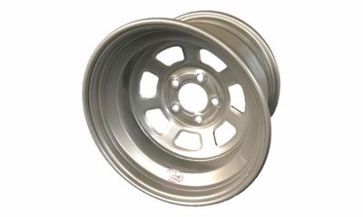 Asphalt Ultralight Stock Car Series 15" x 8"- 3" Backspace 5on5" Steel Racing Wheel- Silver