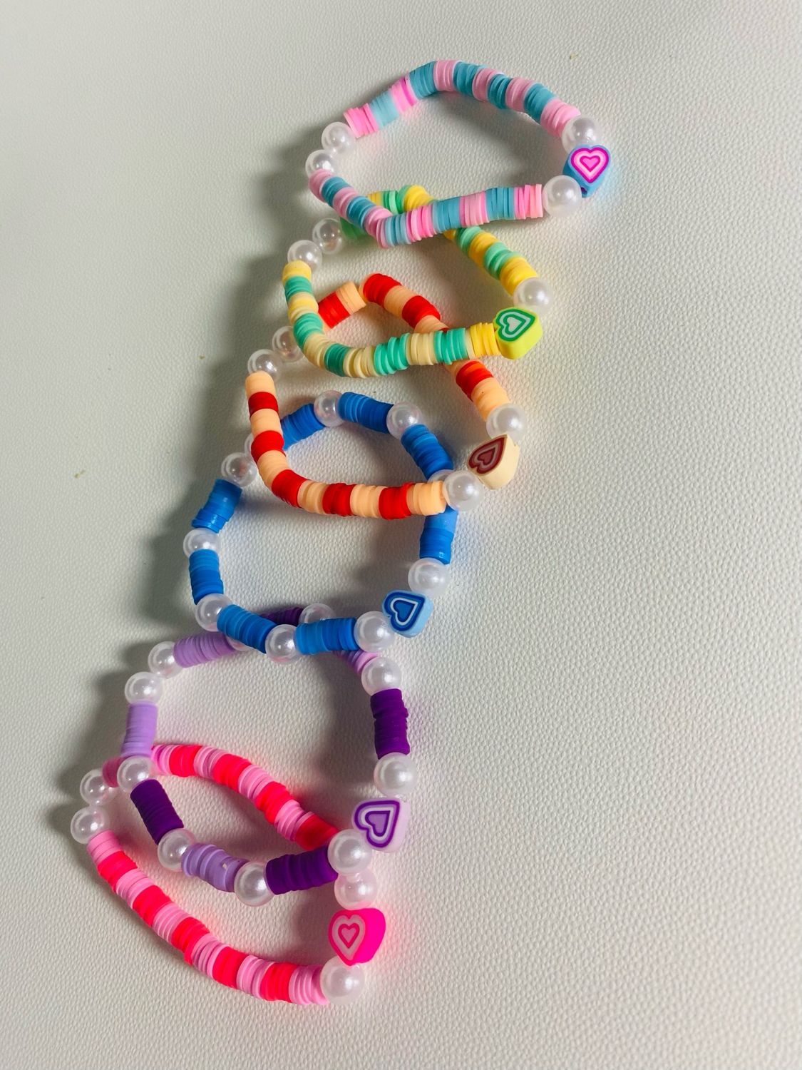 Different Colour Heart Bracelet Set With Freebies