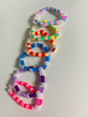 Different Colour Heart Bracelet Set With Freebies
