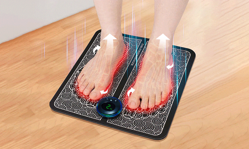 Electric EMS Foot Massager Pad Foldable USB Rechargeable