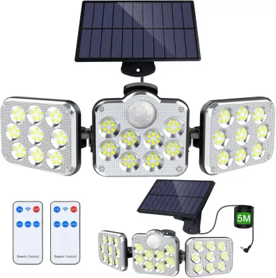 Solar Motion Sensor Outdoor Lights, 360° Rotatable, IP65 Waterproof Security Light