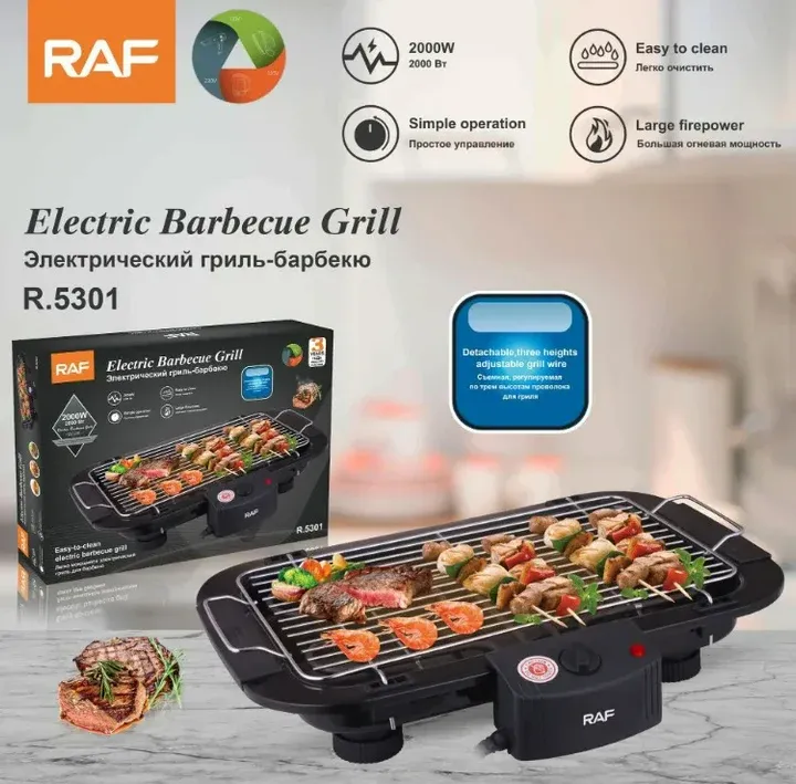 RAF Electric Barbecue Grill R5301 - 2000W Indoor/Outdoor Grill
