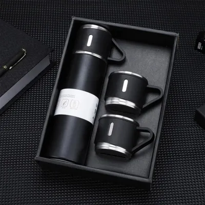 Thermos With Cups Double Wall Stainless Steel 500ml Vacuum Flask