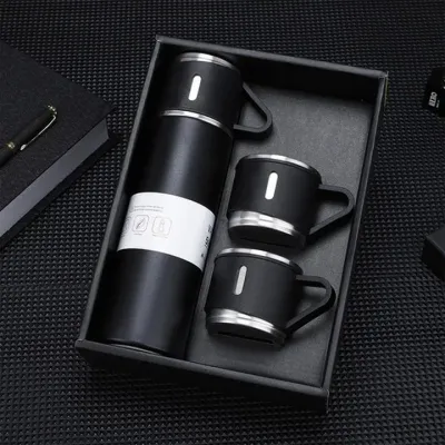 Thermos With Cups Double Wall Stainless Steel 500ml Vacuum Flask