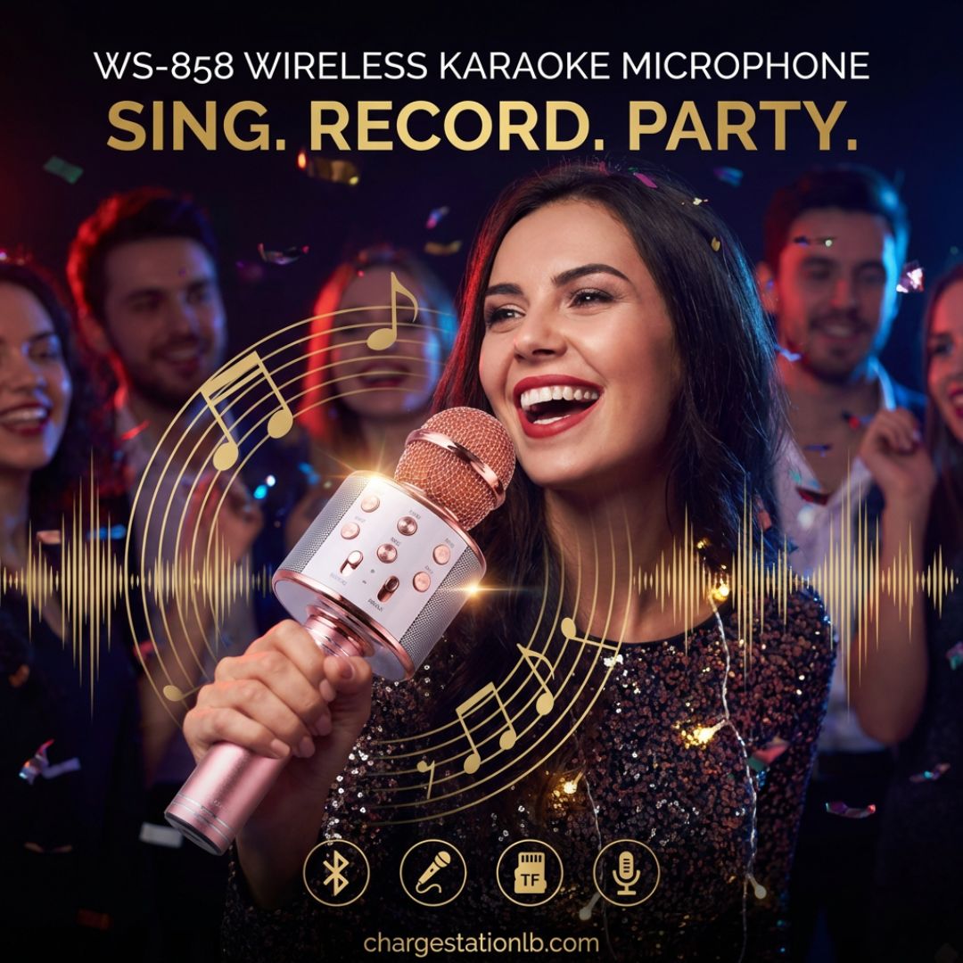 Wireless Karaoke Microphone – Bluetooth Speaker Mic – Rose Gold
