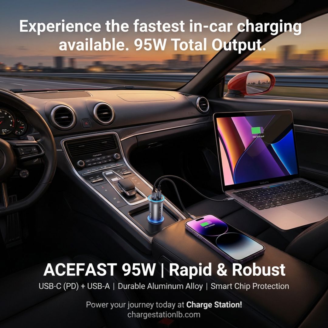 B16 95W (USB-A+USB-C) dual port metal car charger METAL GREY