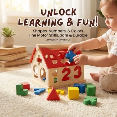Wooden Shape & Number Sorting House – Montessori Learning Toy