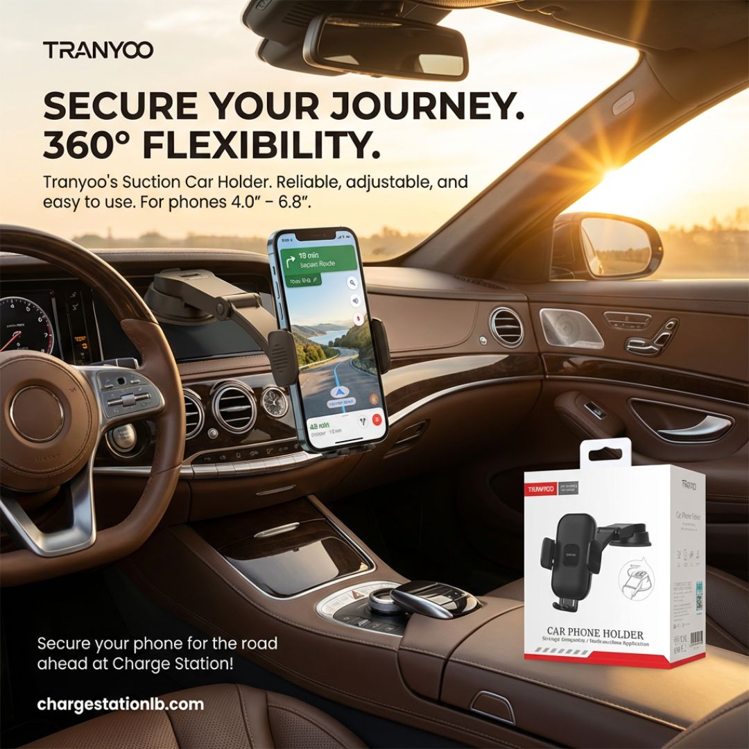 Tranyoo Car Phone Holder – Adjustable Dashboard &amp; Windshield Mount