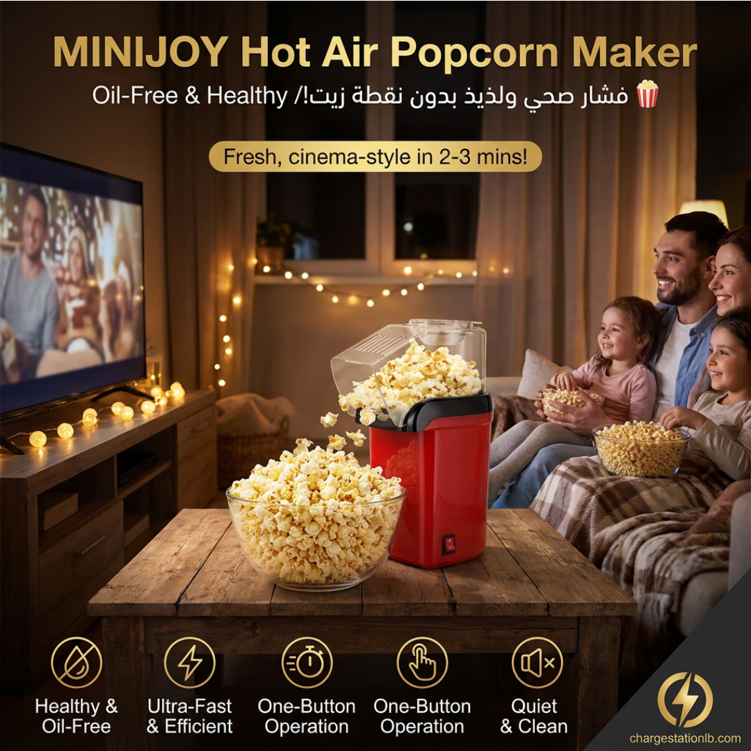 MINIJOY Hot Air Popcorn Maker – Oil-Free &amp; Healthy
