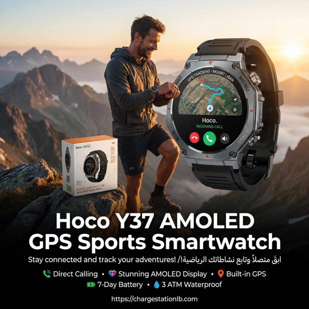 ​Hoco Y37 AMOLED GPS Sports Smartwatch (Call Version)