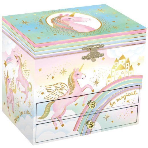 Unicorn Musical Jewelry Box 2- Drawer