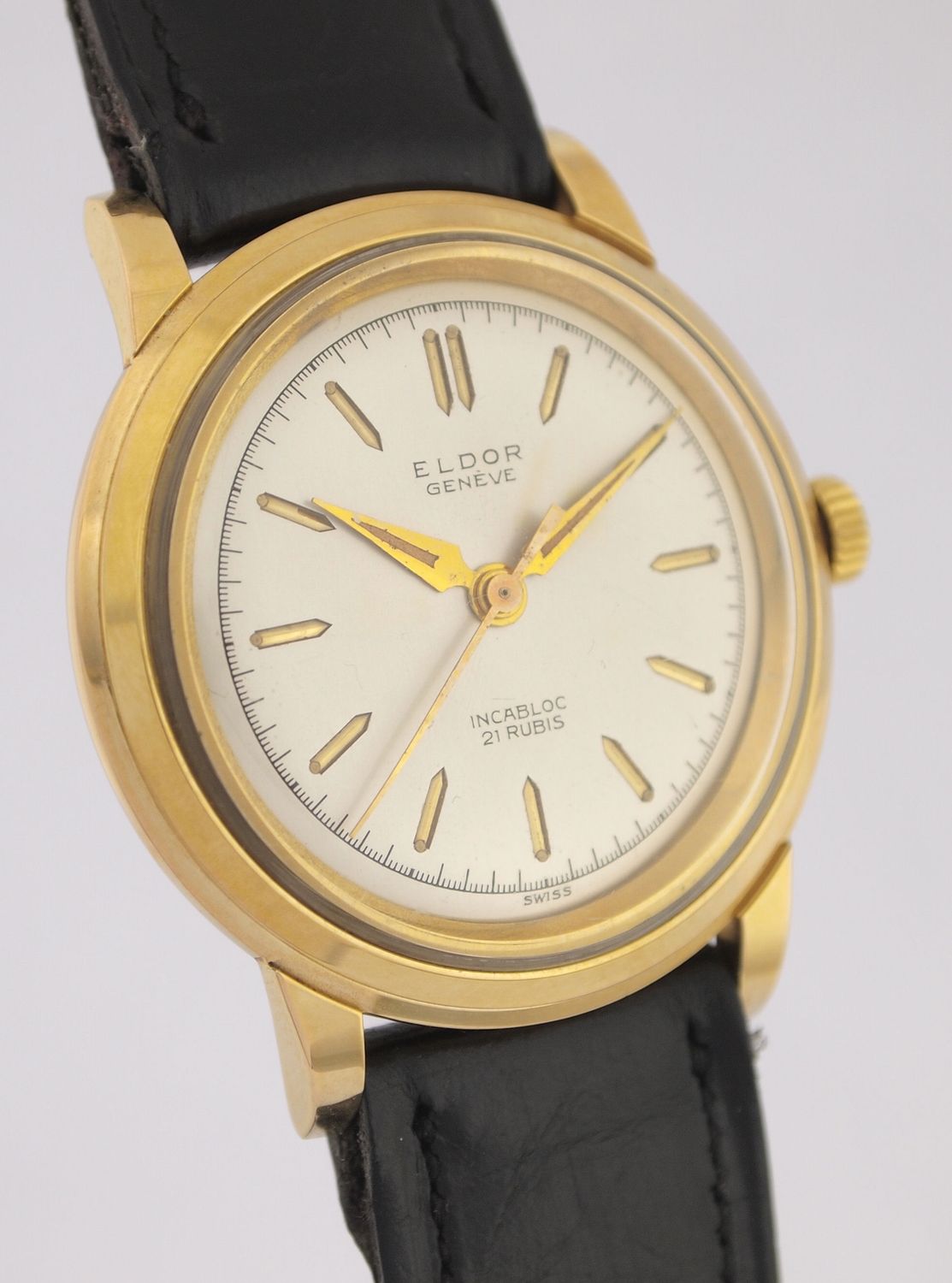 ELDOR GENEVE DESIGNER DOUBLÈ HERREN-ARMBANDUHR 1960er JAHRE