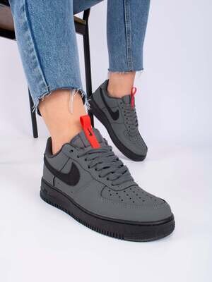 Nike air force low anthracite (Dark grey / red)