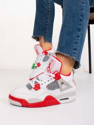 Air Jordan 4 Retro - White &amp; Red