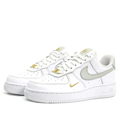 Nike Air Force 1 Low Mini Swoosh White, Grey and Gold