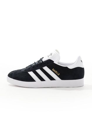 Adidas Gazelle trainers in black with white detail