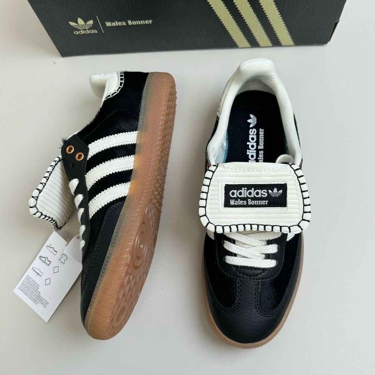 Wales Bonner x Adidas originals Samba Pony Tonal Black cream