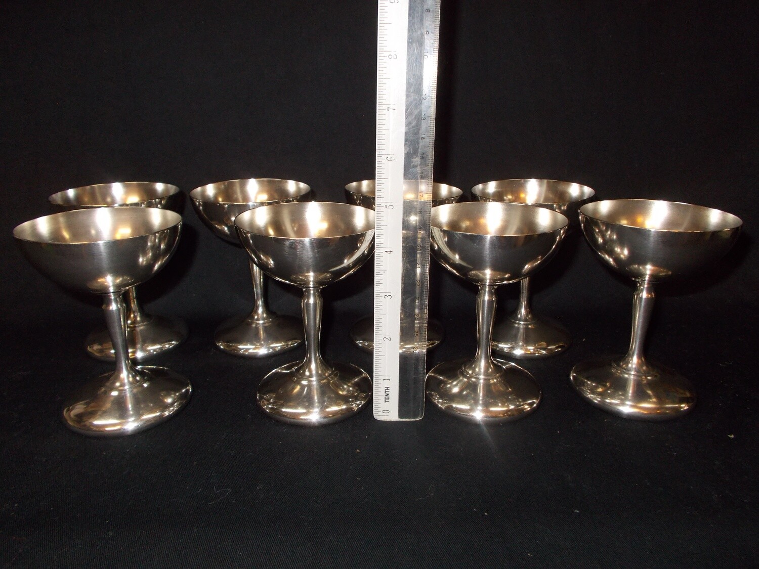 Vintage Benedict Indestructo Set of 8 Sheffield Nickel Silver Plate Goblets