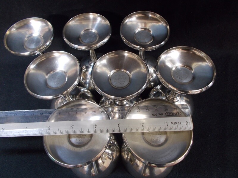 Vintage Benedict Indestructo Set of 8 Sheffield Nickel Silver Plate Goblets