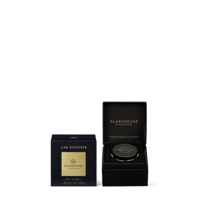 Glasshouse Fragrances Black Car Diffuser Collection with 1 Replacement Scent Disc