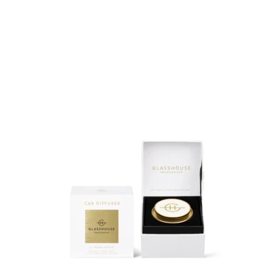 Glasshouse Fragrances Gold Car Diffuser Collection with 1 Replacement Scent Disc