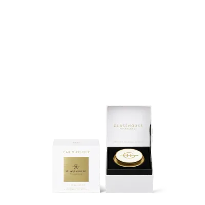 Glasshouse Fragrances Gold Car Diffuser Collection with 1 Replacement Scent Disc Glasshouse Fragrances Gold Car Diffuser Collection with 1 Replacement Scent Disc