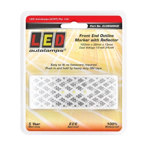 LED FRONT END OUTLINE MARKER WHITE LAMP 12/24V 3M TAPE BASE