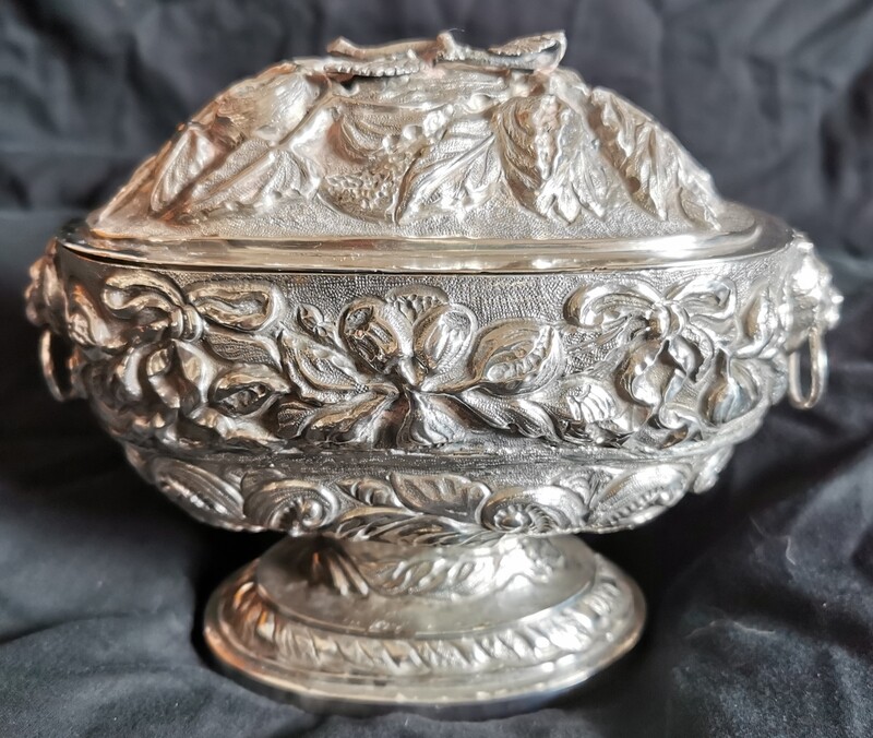 Silber antike Zuckerdose Zuckerschale Spanien/Portugal 371,91 g