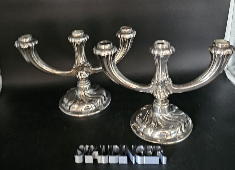 2 Silberleuchter 835er Silber
