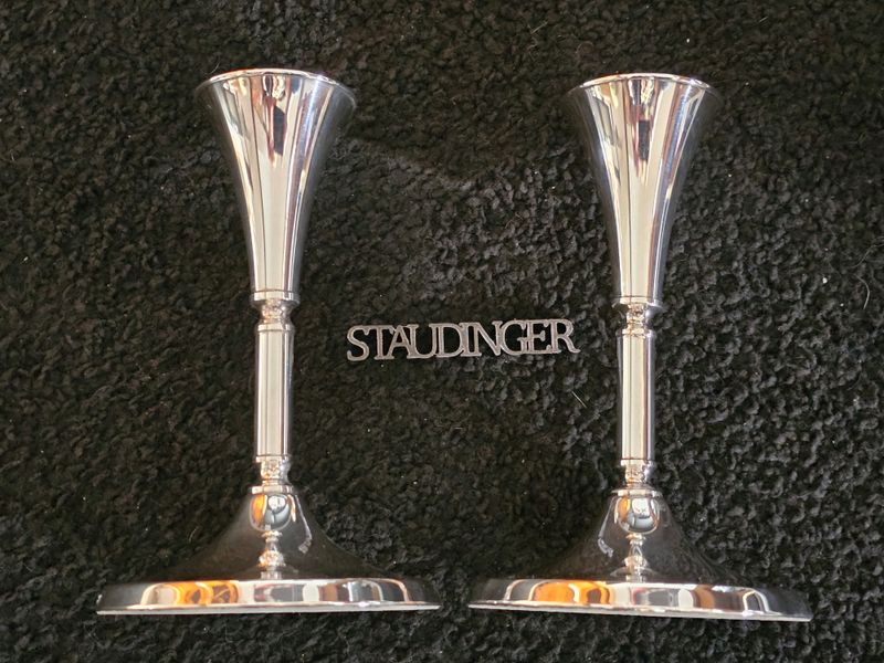 2 alte Silber Kerzenleuchter Silberleuchter Kelche 14,5 cm