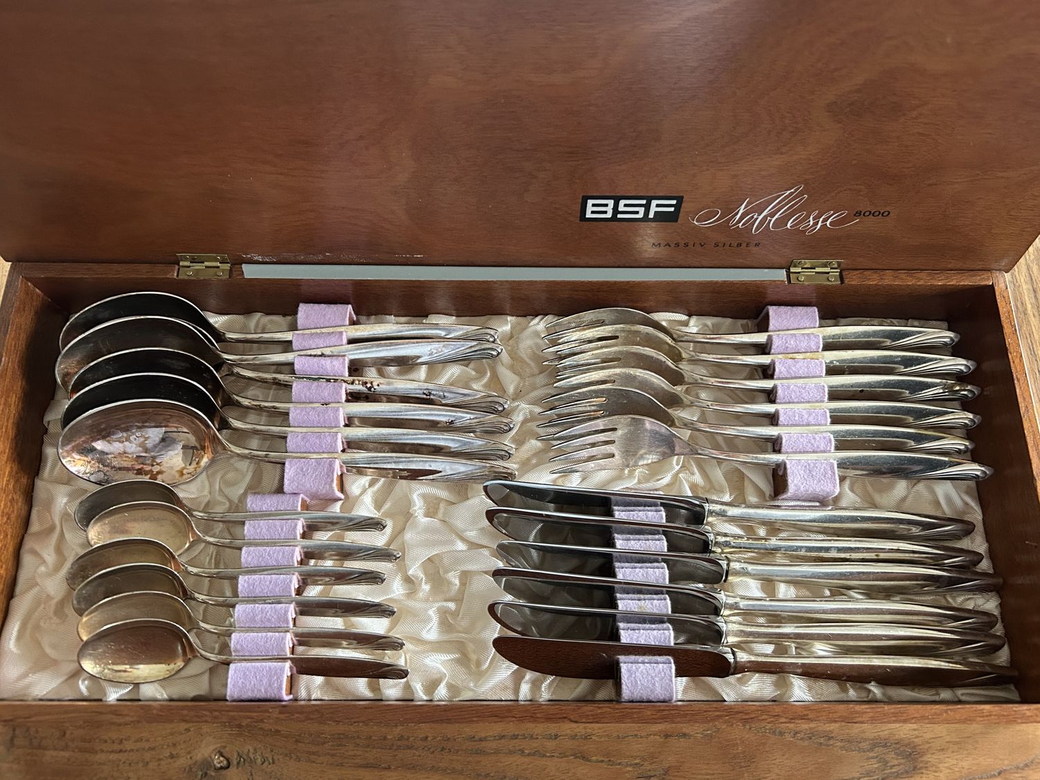 Silber BSF Noblesse Besteckkasten 24-teilig 800er Silber BSF Noblesse Besteckkasten 24-teilig 800er